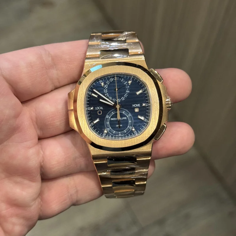 Nautilus Travel Time Rose Gold / Blue