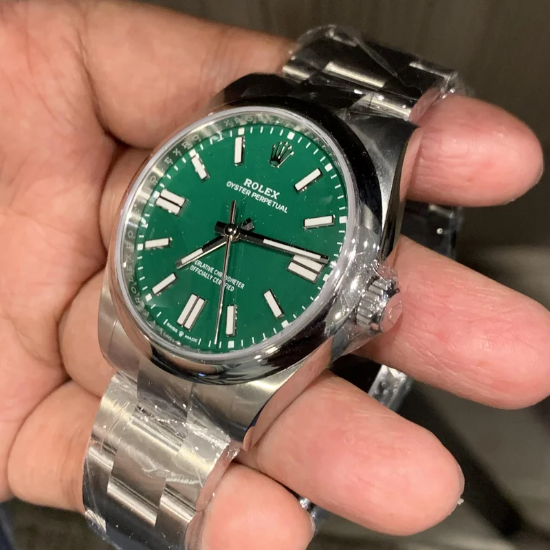 Thumb Oyster Perpetual 41 Stainless Steel / Green