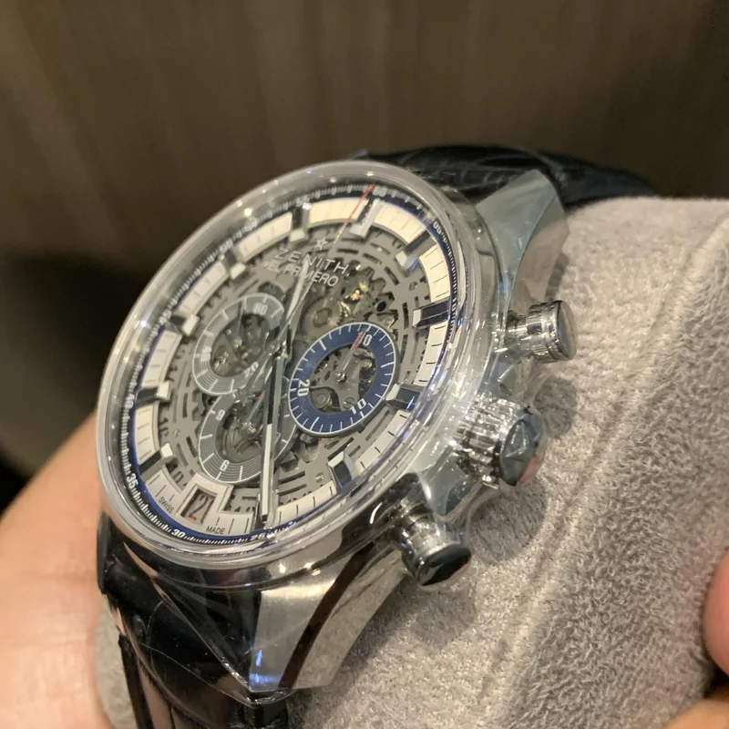 Thumb El Primero Chronomaster Full Open 42 Stainless Steel / Alligator