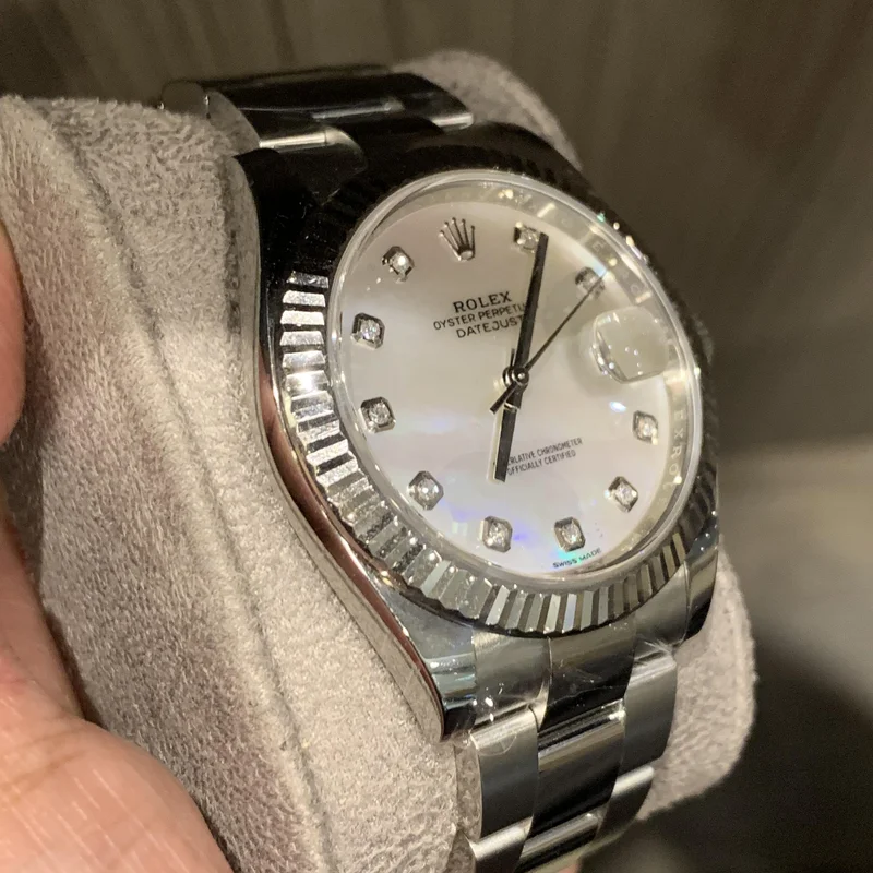 Thumb Datejust 41 Stainless Steel Fluted / Oyster / MOP Diamond