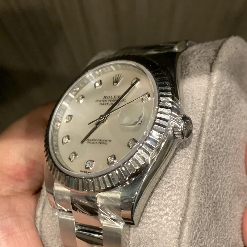 Thumb Datejust 41 Stainless Steel Fluted / Oyster / MOP Diamond