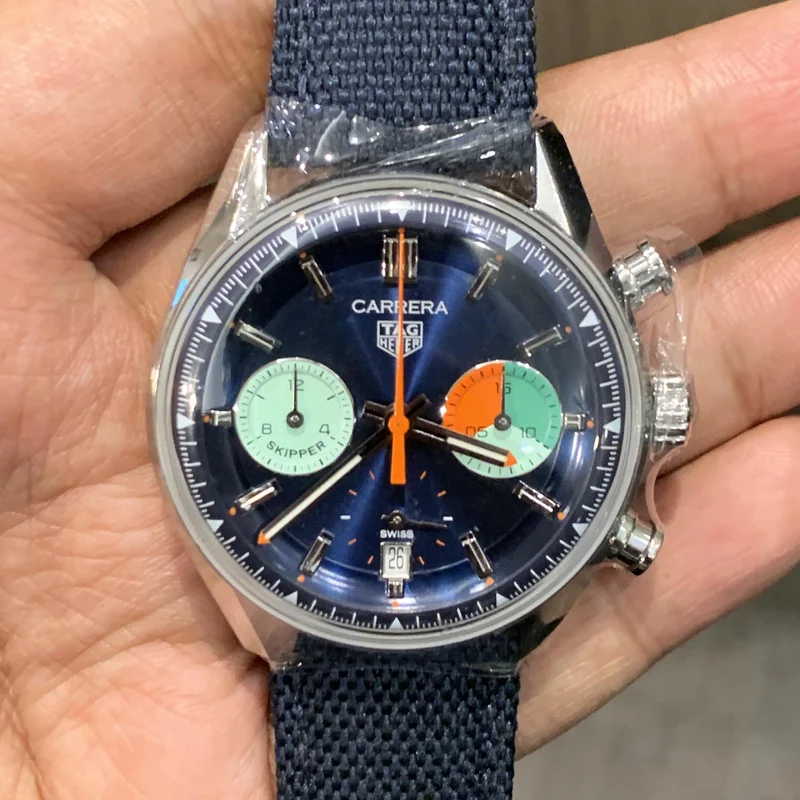 Carrera Skipper Glass Box Stainless Steel / Blue