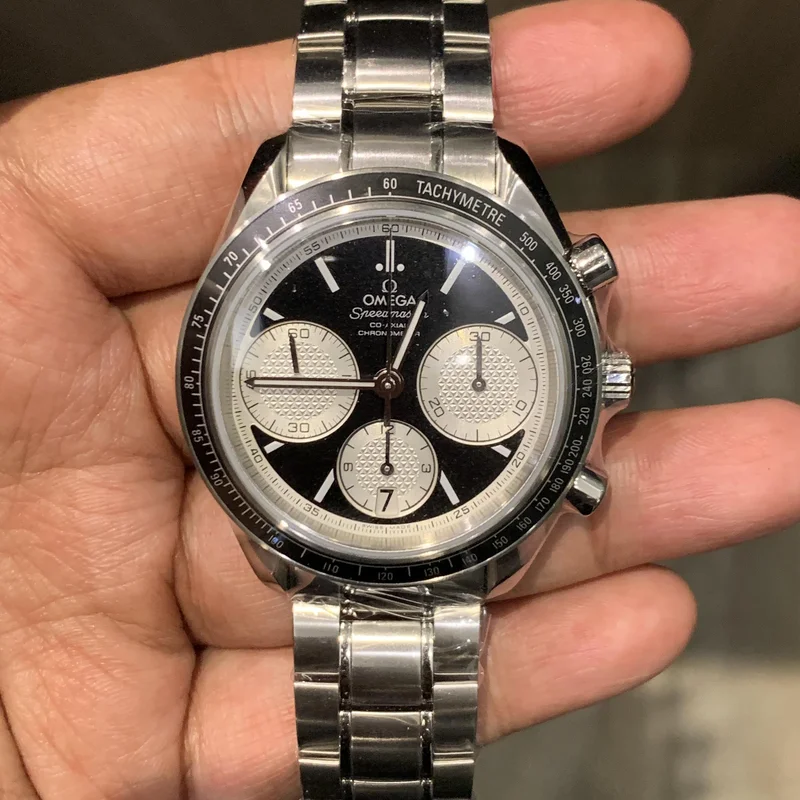 Speedmaster Racing Co-Axial Chronograph Stainless Steel / Inverted Panda / Bracelet
