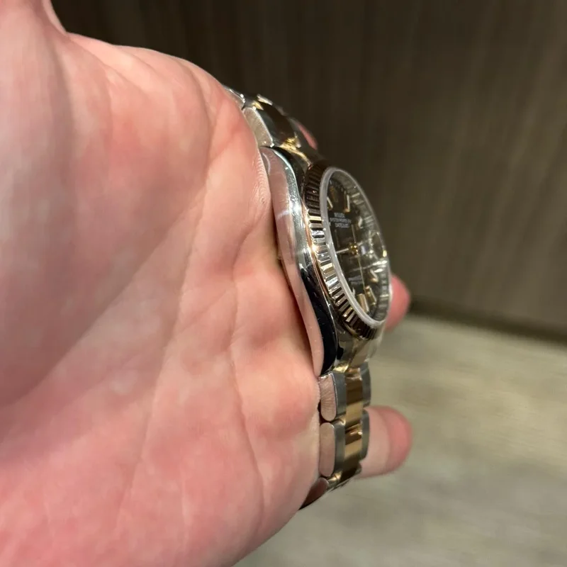 Thumb Datejust 36 Stainless Steel / Everose / Fluted / Dark Rhodium / Oyster