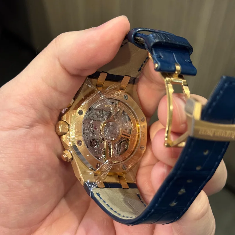 Thumb Royal Oak Chronograph 41 Pink Gold / Blue / Strap / 50th Anniversary