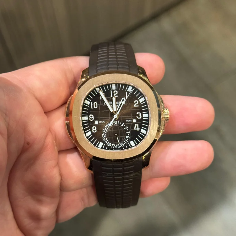 Aquanaut Travel Time 5164 Rose Gold / Brown