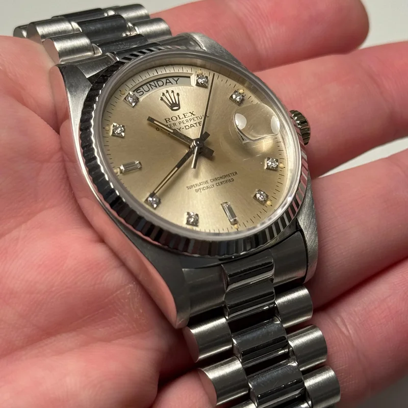 Thumb Day-Date 18039 Silver Diamond