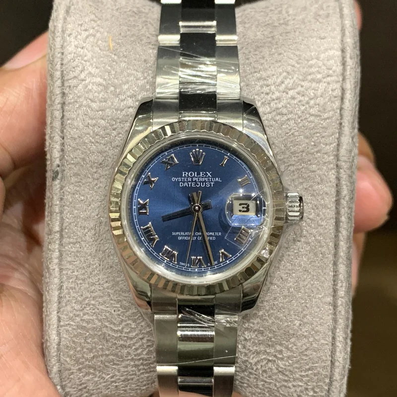 Lady-Datejust 26 Fluted Blue Roman Oyster