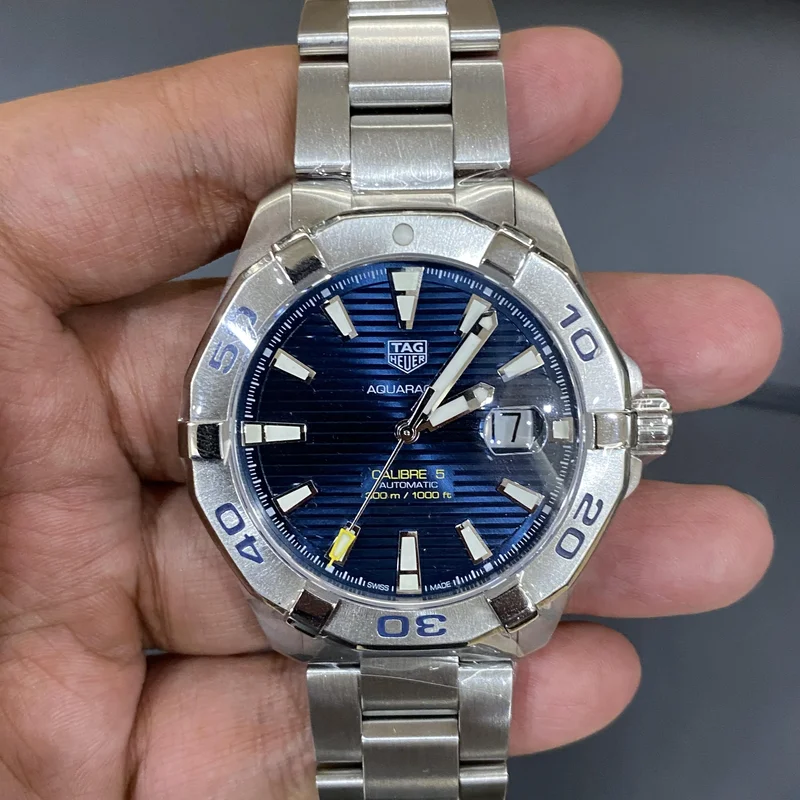 Aquracer 300M Calibre 5 43 Stainless Steel / Blue / Bracelet