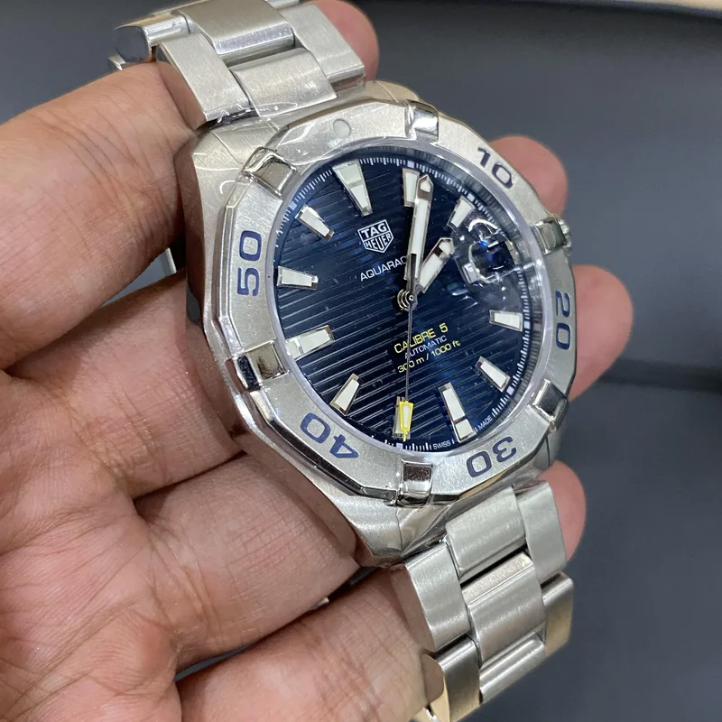 Thumb Aquracer 300M Calibre 5 43 Stainless Steel / Blue / Bracelet