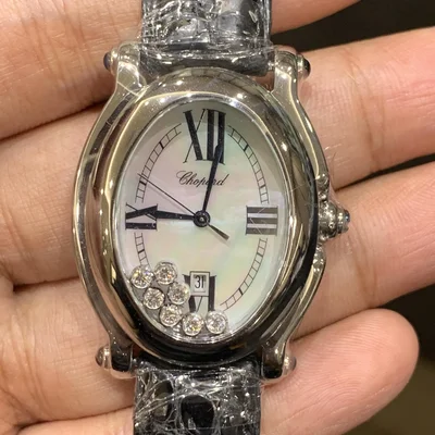 Happy Sport Oval 7 Diamond / Stainless Steel / Mother of Pearl