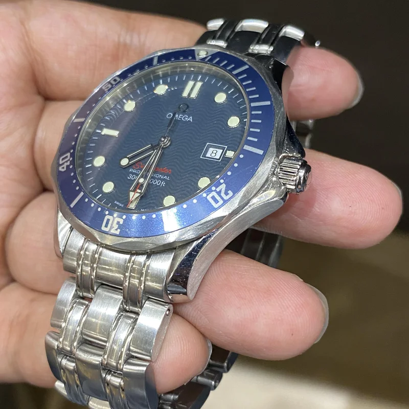 Thumb Seamaster Diver 300M Quartz 41 Stainless Steel / Blue / Bracelet