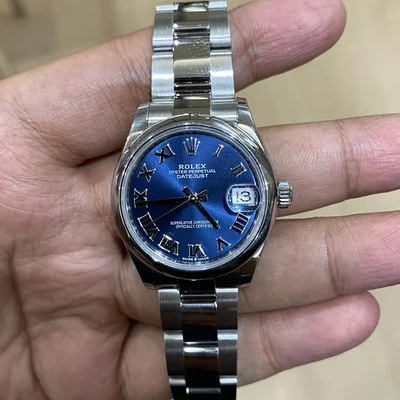 Datejust 31 Stainless Steel / Oyster / Blue - Roman