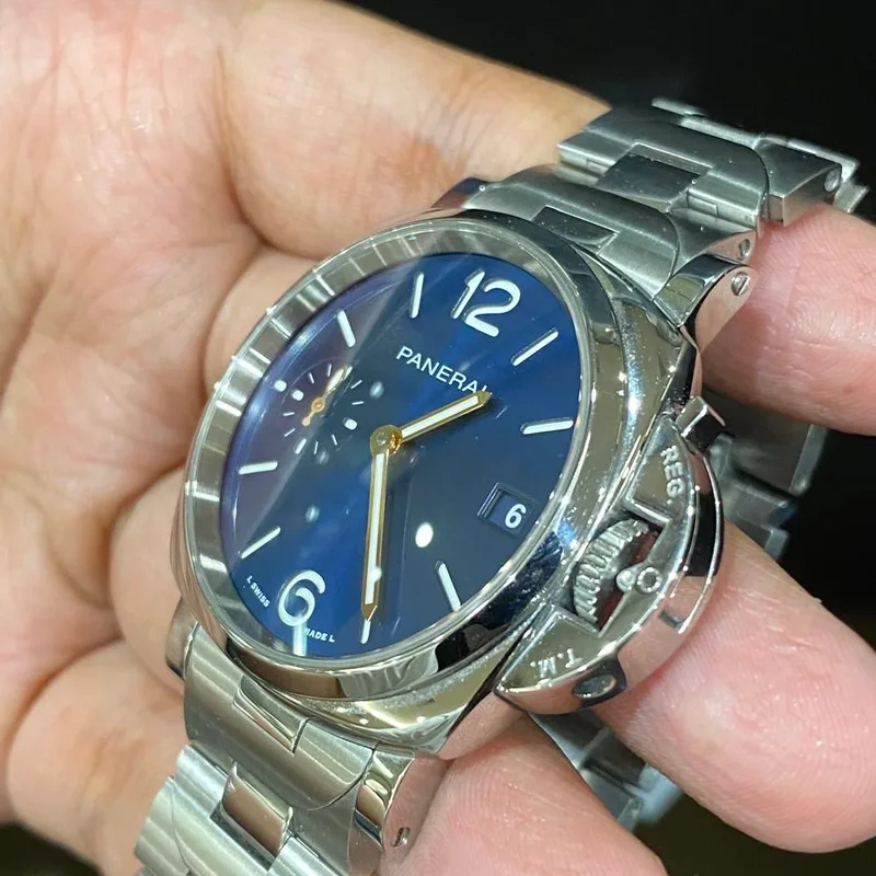 Thumb Luminor Due 38 Automatic Stainless Steel / Blue / Bracelet