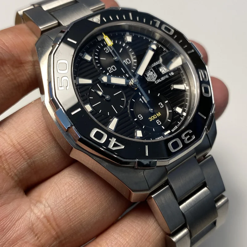 Thumb Aquaracer 300M Calibre 16 43 Stainless Steel / Black / Bracelet