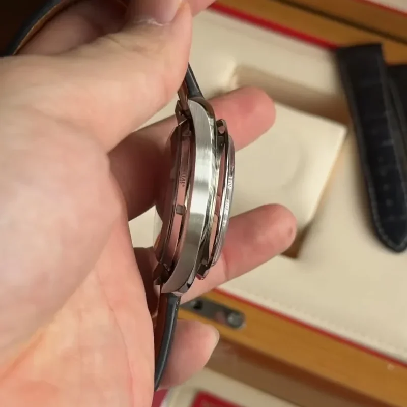 Thumb Speedmaster Moonphase Chronograph Master Chronometer Stainless Steel / Blue / Alligator