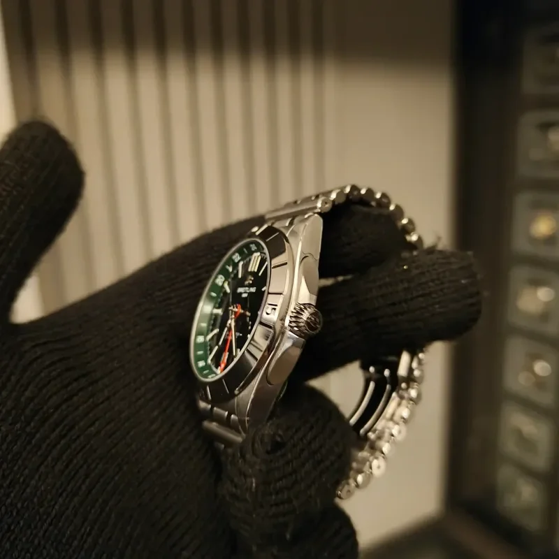 Thumb Chronomat  40 GMT Stainless Steel / Green / Rouleaux