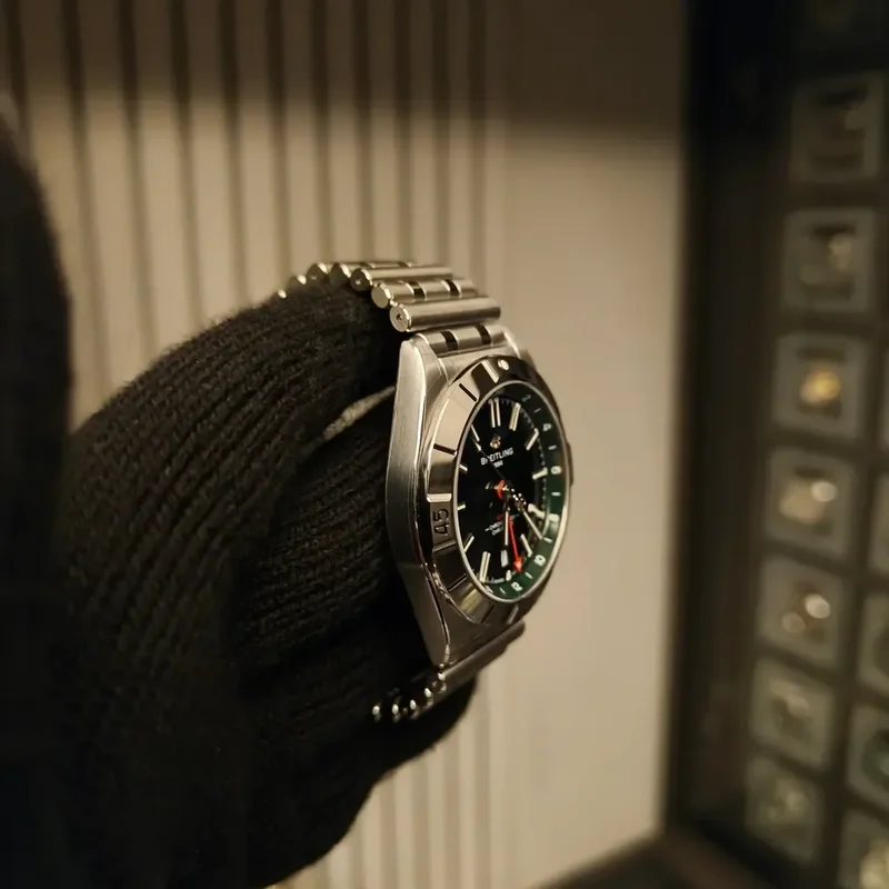 Thumb Chronomat  40 GMT Stainless Steel / Green / Rouleaux