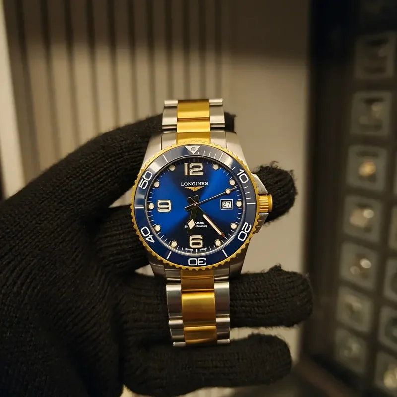 HydroConquest 41 Automatic Stainless Steel / Yellow Gold / Blue