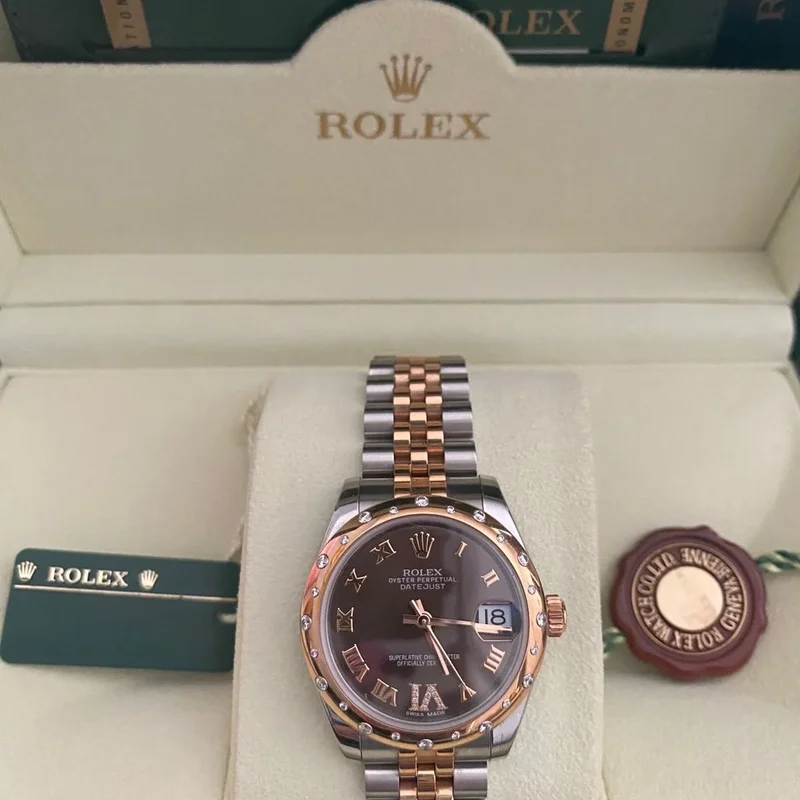 Thumb Datejust 31 Rolesor Everose Domed Diamond / Jubilee / Chocolate Roman