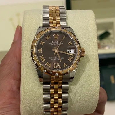 Datejust 31 Rolesor Everose Domed Diamond / Jubilee / Chocolate Roman