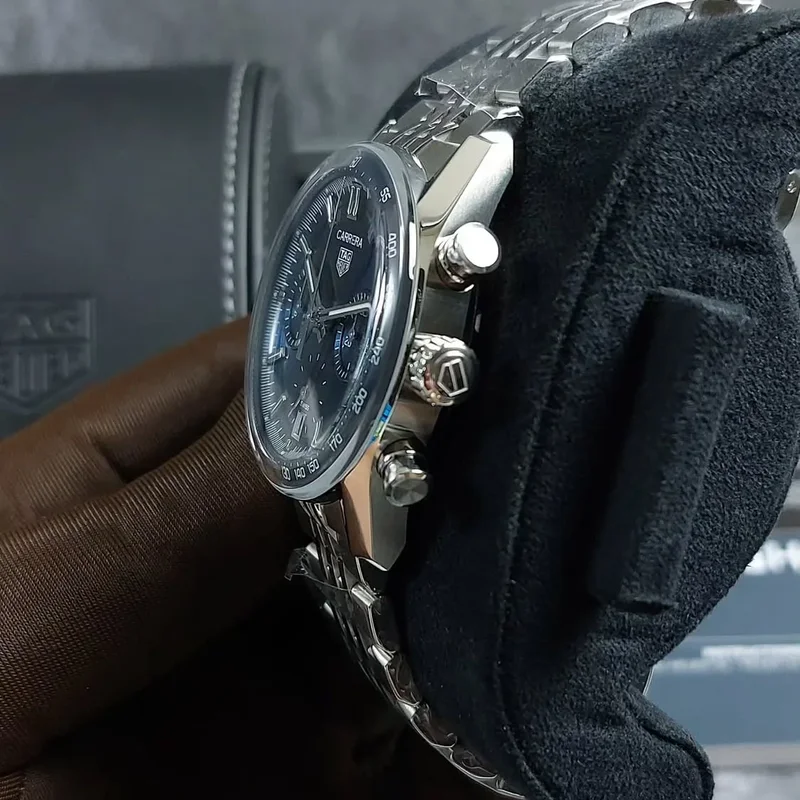 Thumb Carrera Chronograph Glass Box Stainless Steel / Blue /Bracelet