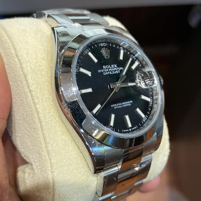 Thumb Datejust 41 Stainless Steel Smooth / Oyster / Black