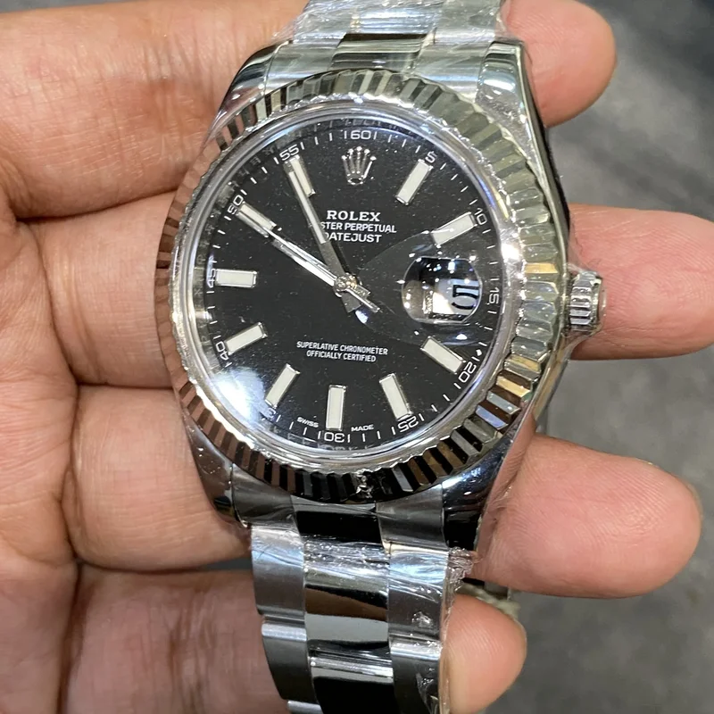 Thumb Datejust II Fluted Black Stick