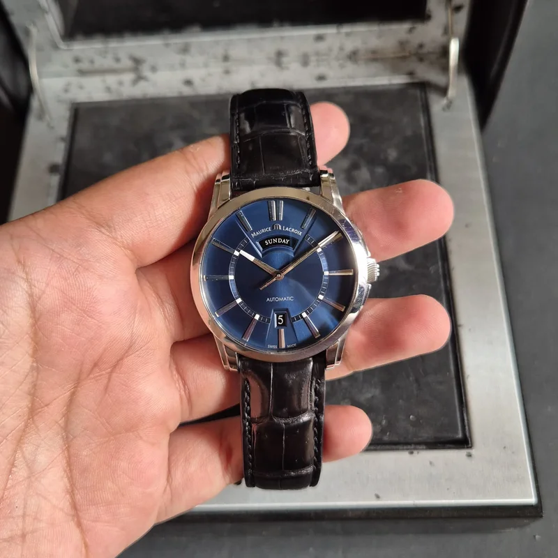 Pontos Day-Date 40 Stainless Steel / Blue / Strap