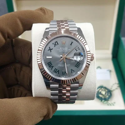 Datejust 41 Rolesor Everose Fluted / Jubilee / Slate - Roman
