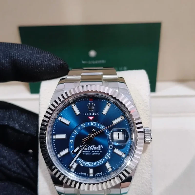 Sky-Dweller Stainless Steel / White Gold / Blue / Oyster