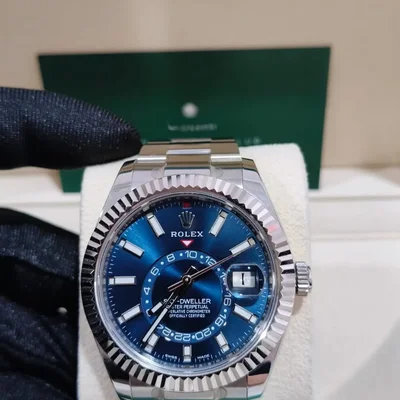 Sky-Dweller Stainless Steel / White Gold / Blue / Oyster
