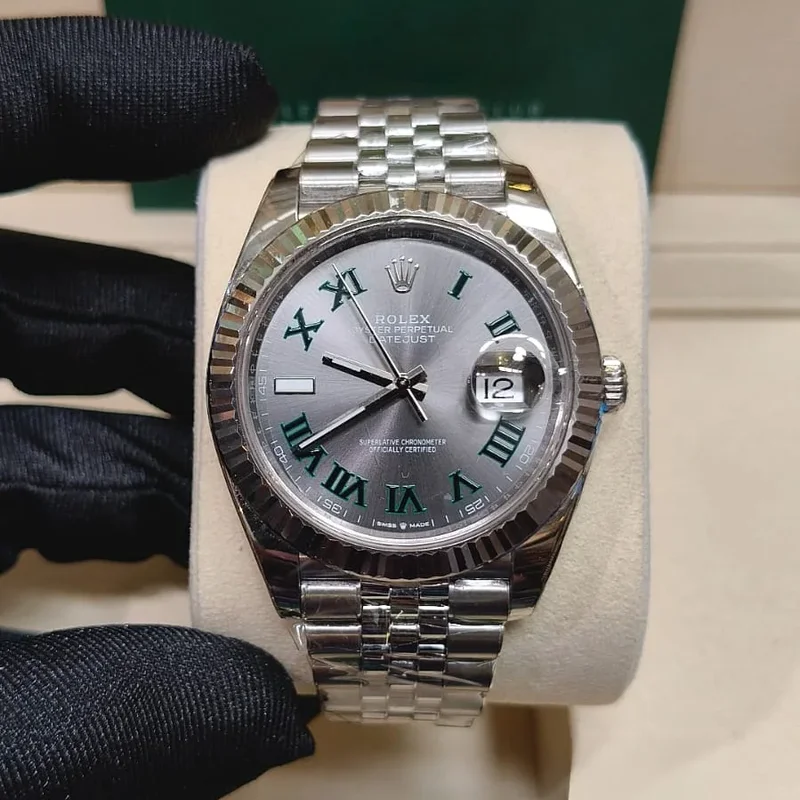 Datejust 41 Stainless Steel Fluted / Slate - Roman / Jubilee