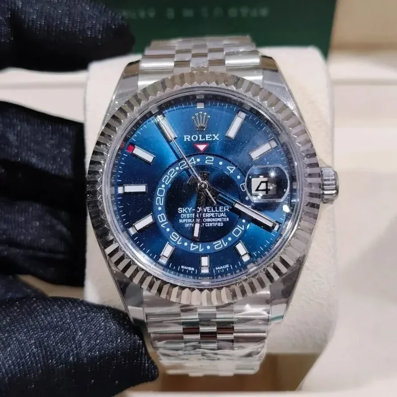 Sky-Dweller Stainless Steel / White Gold / Blue / Jubilee