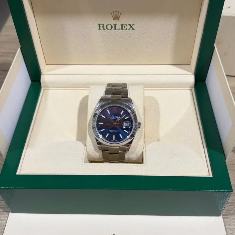 Thumb Datejust 41 Stainless Steel Smooth / Oyster / Blue