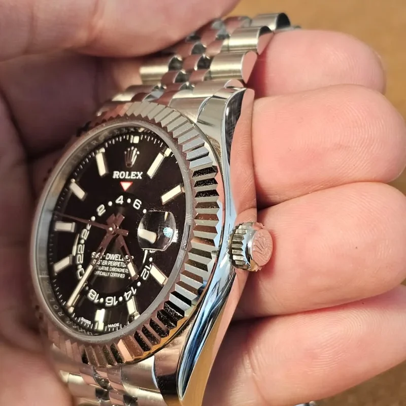 Thumb Sky-Dweller Stainless Steel / White Gold / Black / Jubilee
