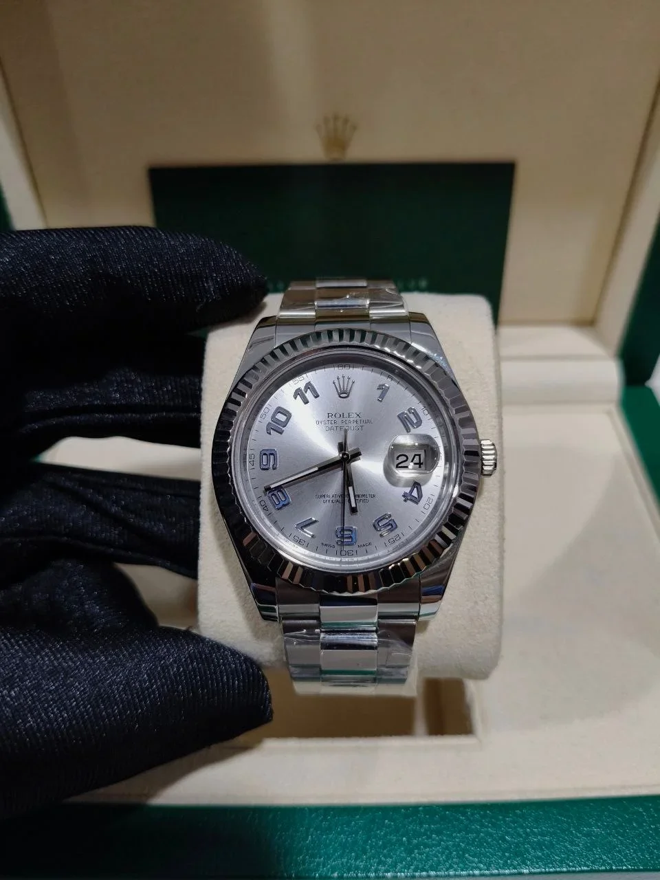Datejust II Fluted Rhodium