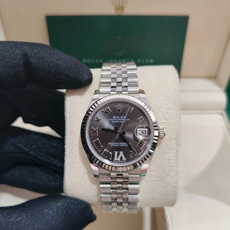 Datejust 31 Stainless Steel Fluted / Jubilee / Grey - Roman