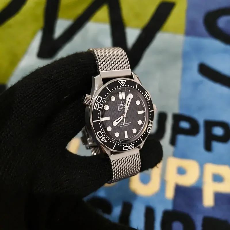 Thumb Seamaster Diver 300M Master Co-Axial 42 Stainless Steel / Black - Mesh