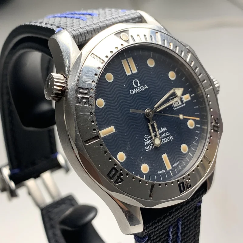 Thumb Seamaster Diver 300M Quartz 41 Stainless Steel / Blue / Bracelet
