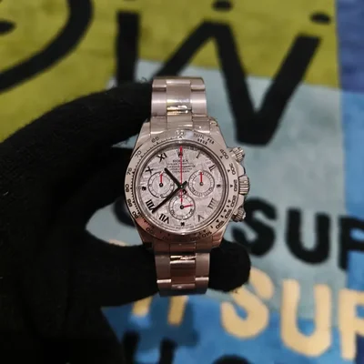 Daytona White Gold Strap Meteorite Roman