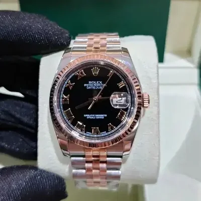 Datejust 36 Rolesor Everose Fluted / Jubilee / Black Roman