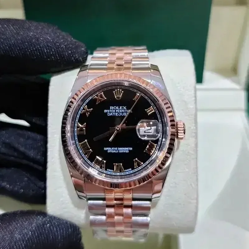 Datejust 36 Rolesor Everose Fluted / Jubilee / Black Roman