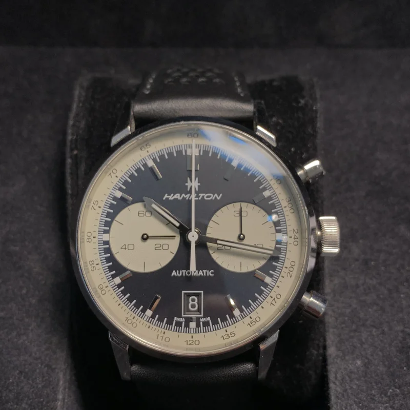 Intra-Matic 68 Auto Chrono Stainless Steel / Black / Strap