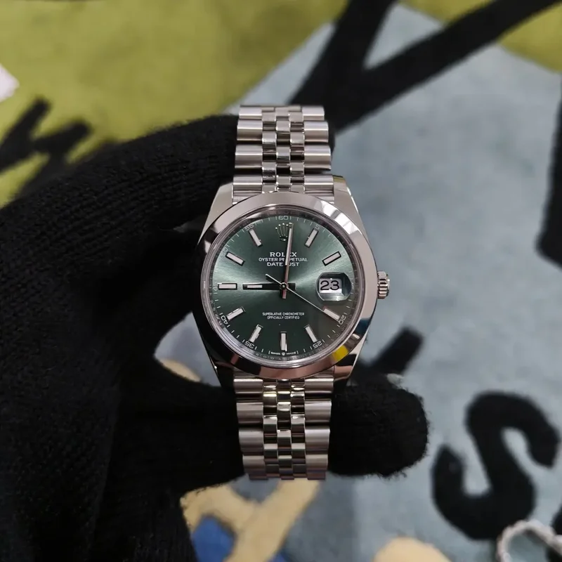 Datejust 41 Stainless Steel Smooth / Jubilee / Green - Fluted