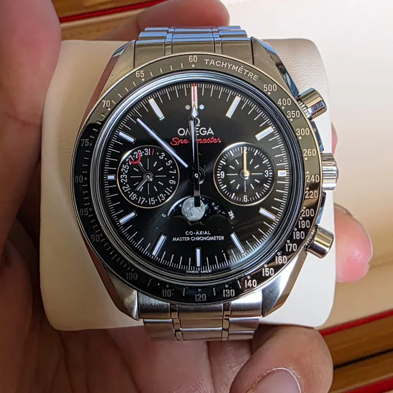Speedmaster Moonphase Chronograph Master Chronometer Stainless Steel / Black / Bracelet