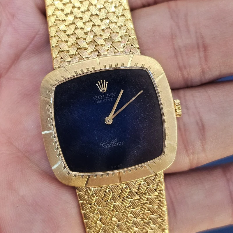 Cellini 4084 Yellow Gold Integrated Bracelet / Blue Vignette