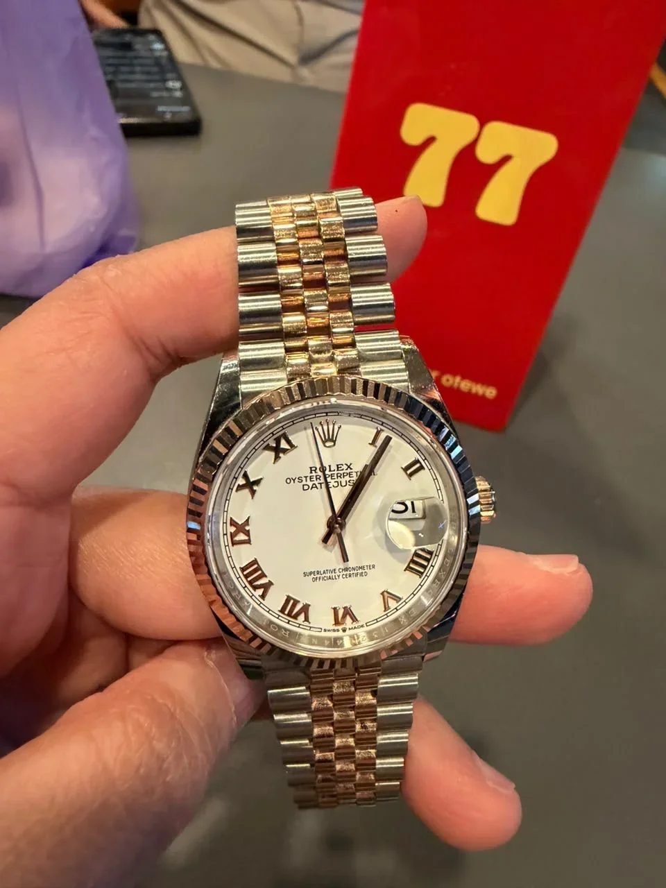 Datejust 36 Stainless Steel / Everose / Fluted / White Roman / Jubilee
