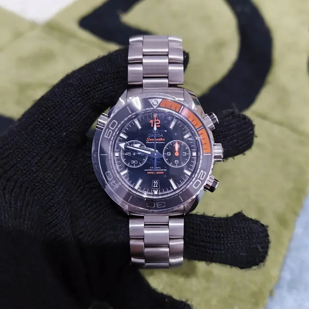Seamaster Planet Ocean 600M Co-Axial 45.5 Master Chronometer Chronograph Stainless Steel / Orange / Bracelet