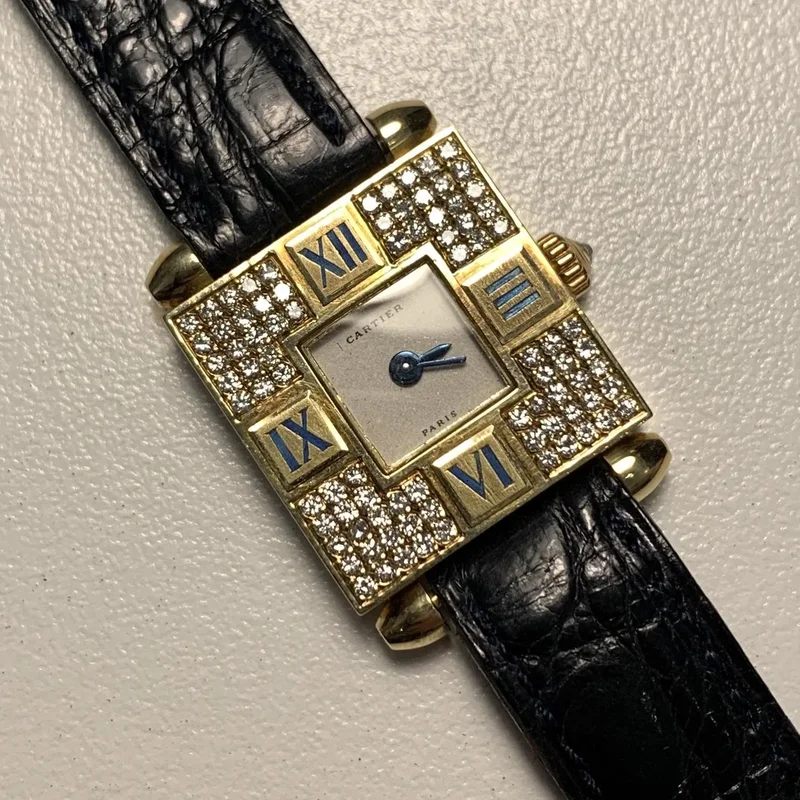 Tank Obus Quadrant Yellow Gold Quartz